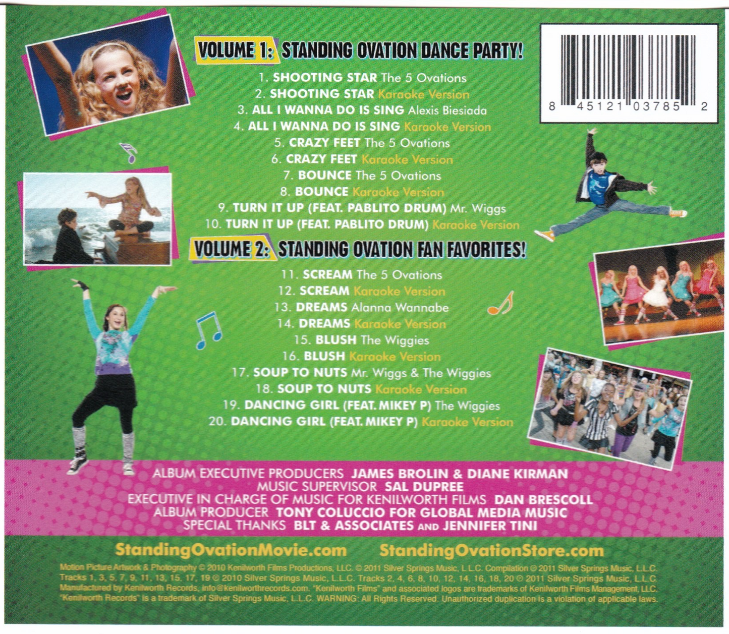 Standing Ovation - Music From The Motion Picture, Karaoke Edition Vols. 1 & 2 CD